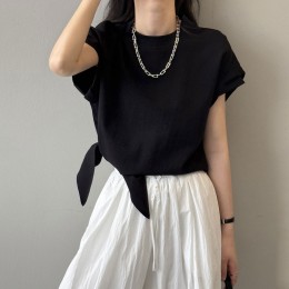 棉質設計感綁帶上衣 棉質設計感綁帶上衣