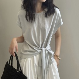 舒服棉質綁帶上衣