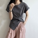 純棉壓褶收腰上衣