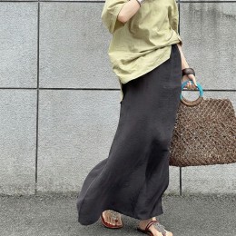 簡約側開叉直筒長裙 簡約側開叉直筒長裙