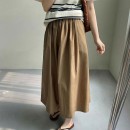 日系百搭壓褶傘狀長裙