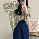 渡假蓬袖雪紡上衣