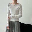 簡約一字領棉上衣