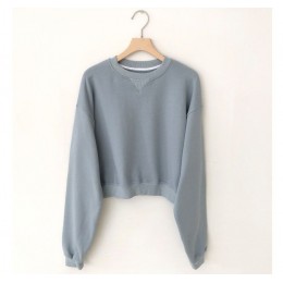 素色圓領落肩大學Tee