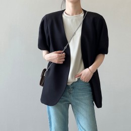 秋季苞袖西裝式外套