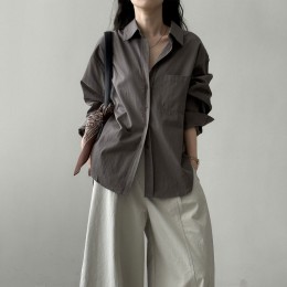 多巴胺寬版純棉襯衫