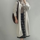 簡約長版排扣針織外套