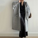 軟羊毛針織長版外套