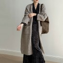 軟羊毛針織長版外套