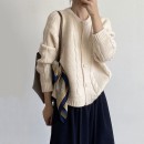 甜美麻花針織外套