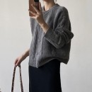 甜美麻花針織外套