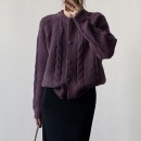 甜美麻花針織外套