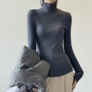 天絲羊毛高領上衣