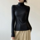 天絲羊毛高領上衣