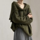 溫暖寬鬆針織上衣+披肩