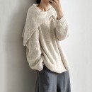 溫暖寬鬆針織上衣+披肩