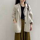 質感翻領厚毛衣外套