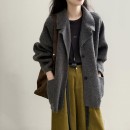 質感翻領厚毛衣外套